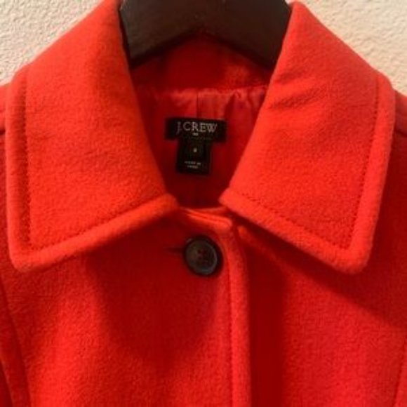 J.Crew Factory Red Wool Coat - Size 0 - Picture 4 of 9